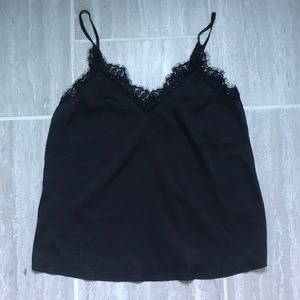 Black lace trimmed camisole